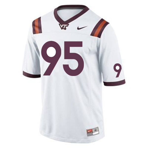 Men #95 DaShawn Crawford Virginia Tech Hokies College Football Jerseys Sale-White